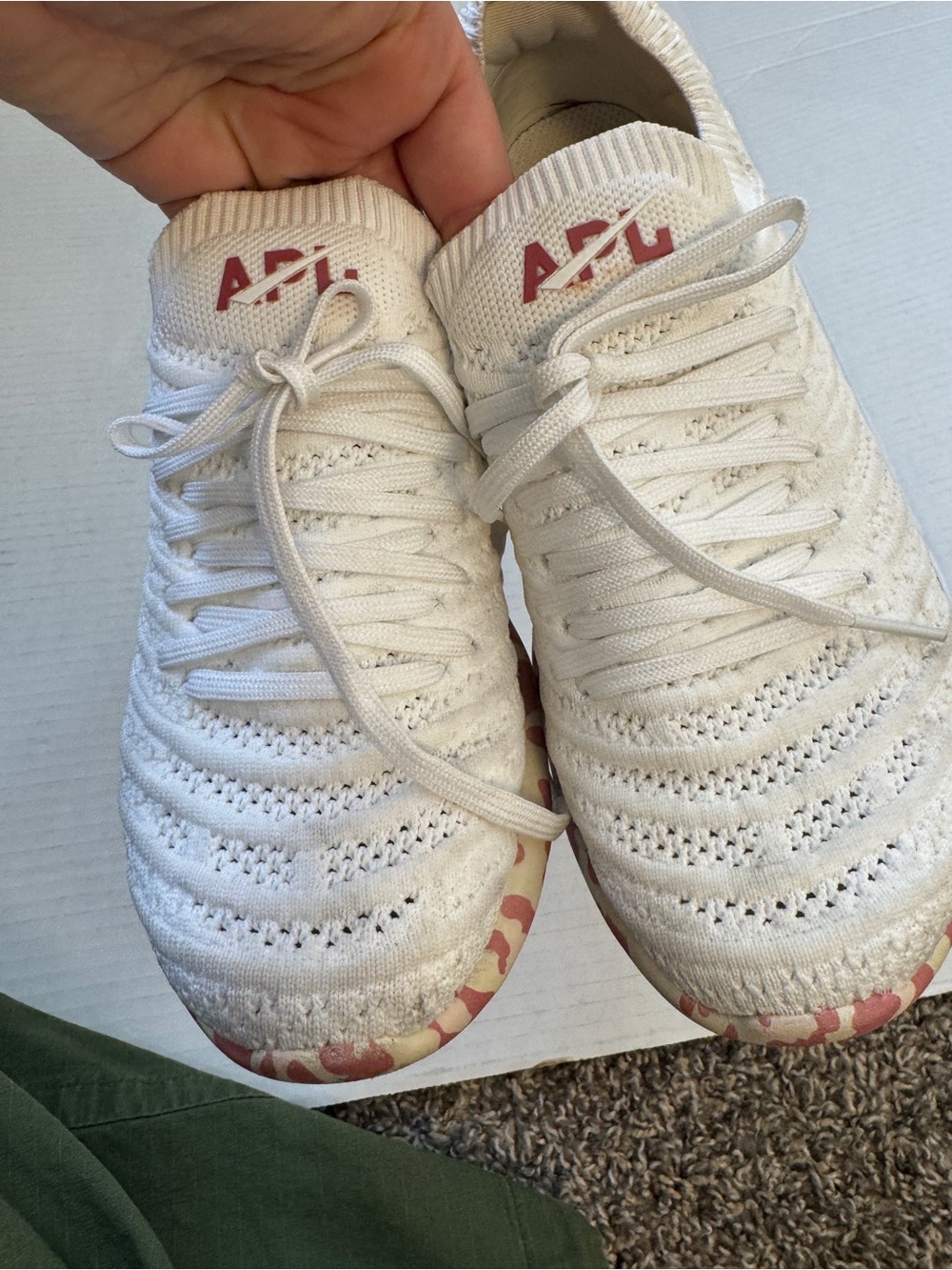 APL White Techloom Wave Leopard Running Sneakers Womens 5.5 Athletic Casual Shoe - Picture 8 of 11